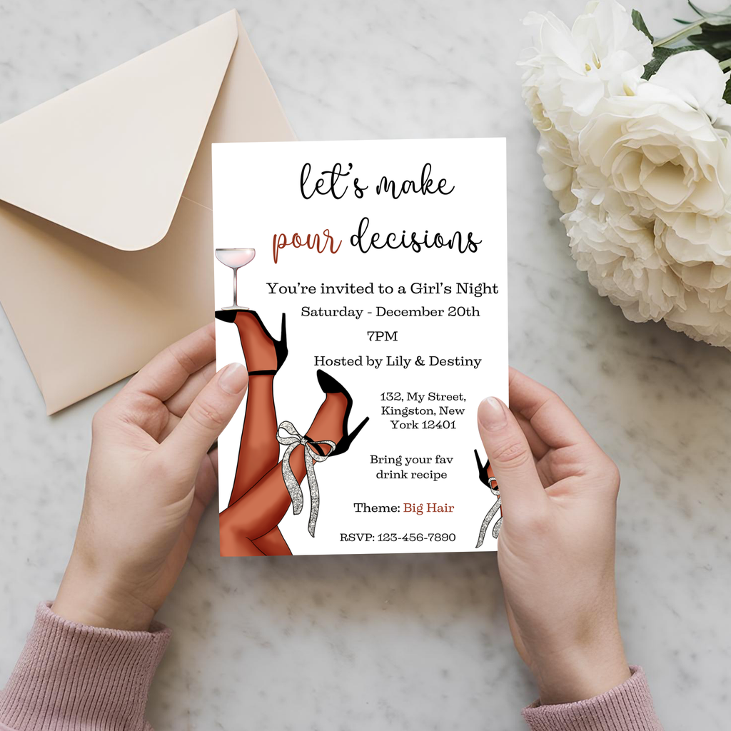 Let's Make Pour Decisions Invitation