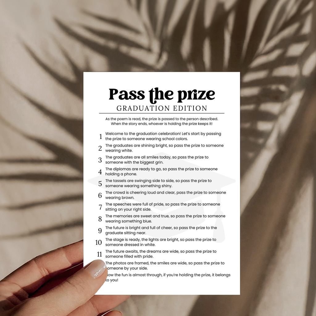 Graduation Pass the Prize Game