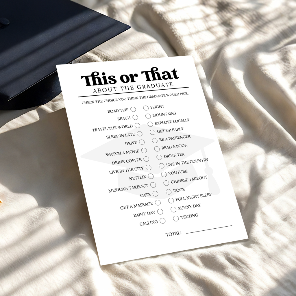 Graduation This or That Game