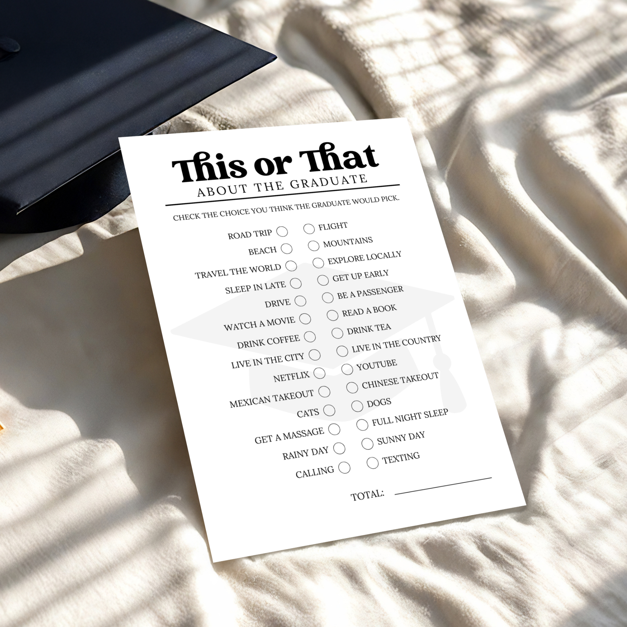 Graduation This or That Game