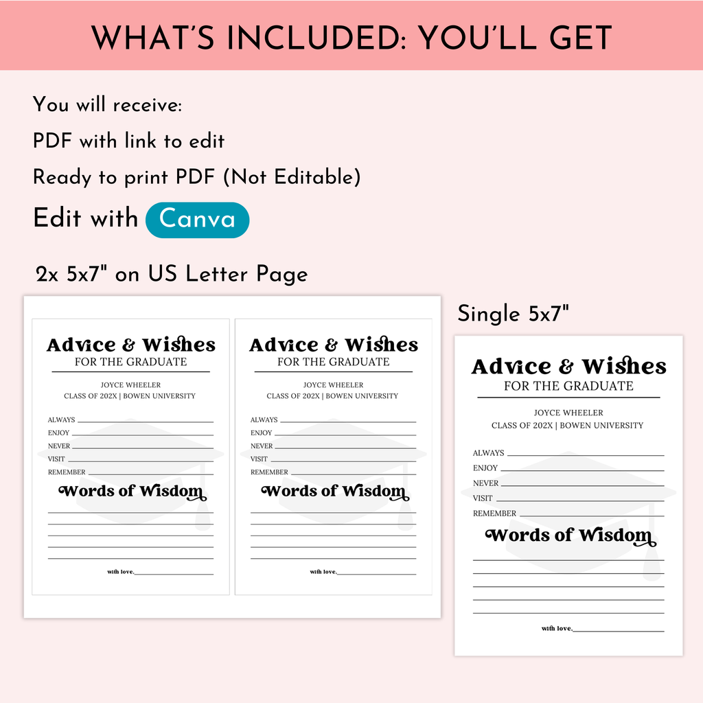 Graduation Advice & Wishes Card