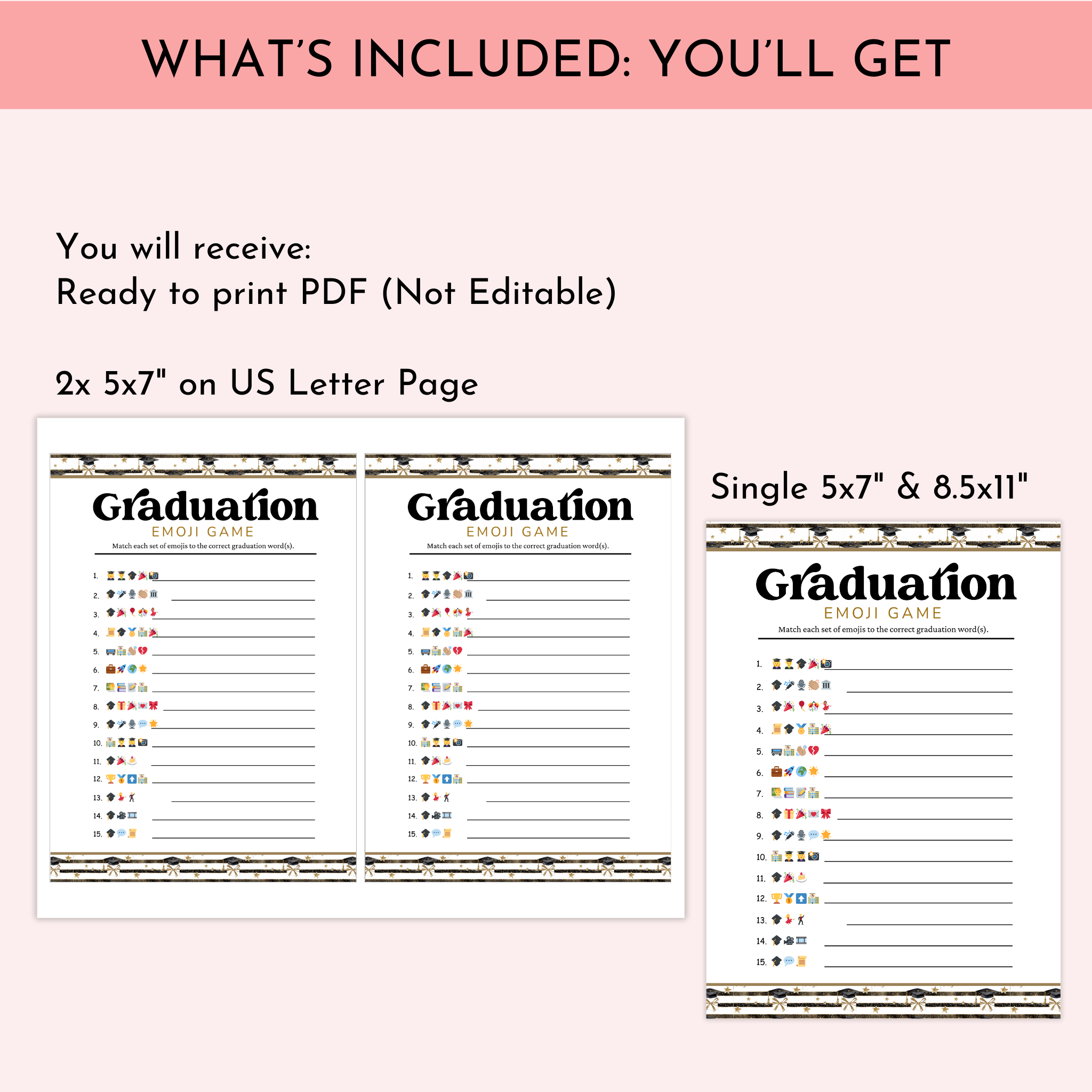 Graduation Emoji Game