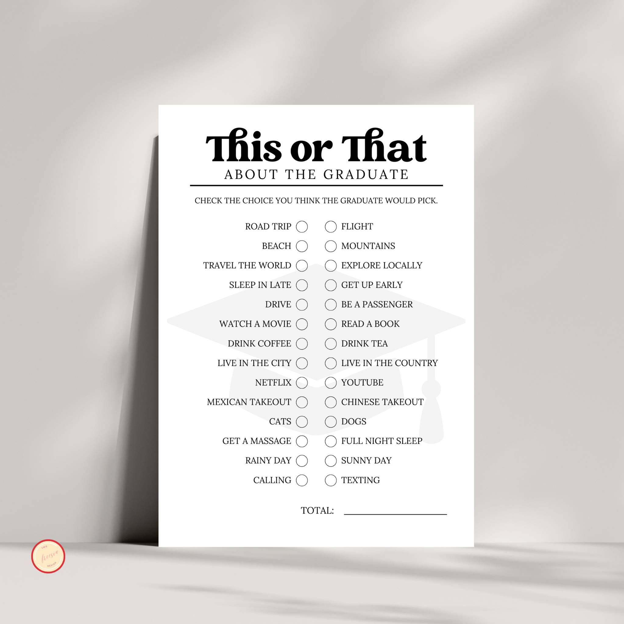 Graduation This or That Game