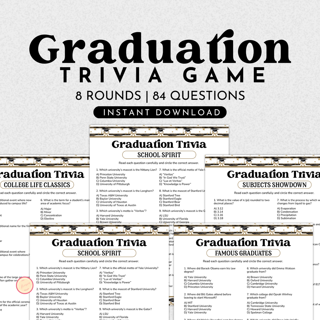 Graduation Trivia Game Bundle