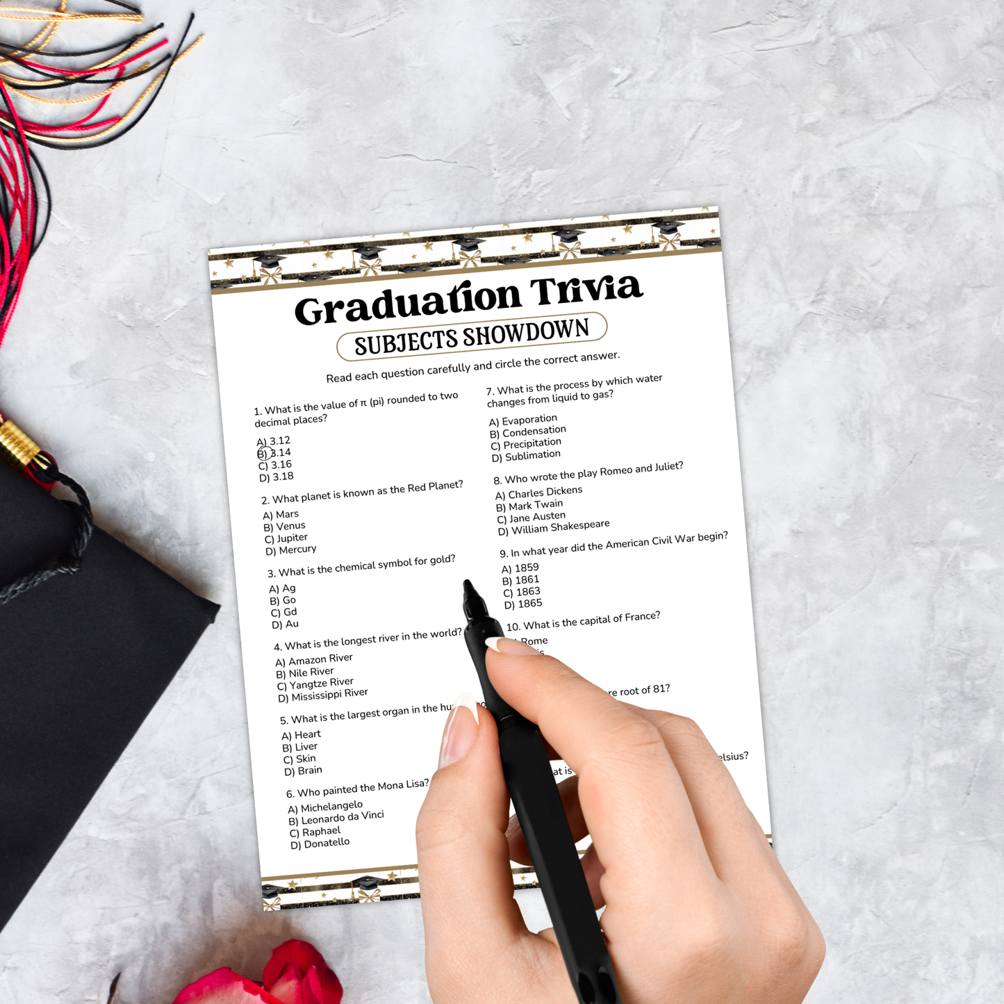 Graduation Trivia Game Bundle
