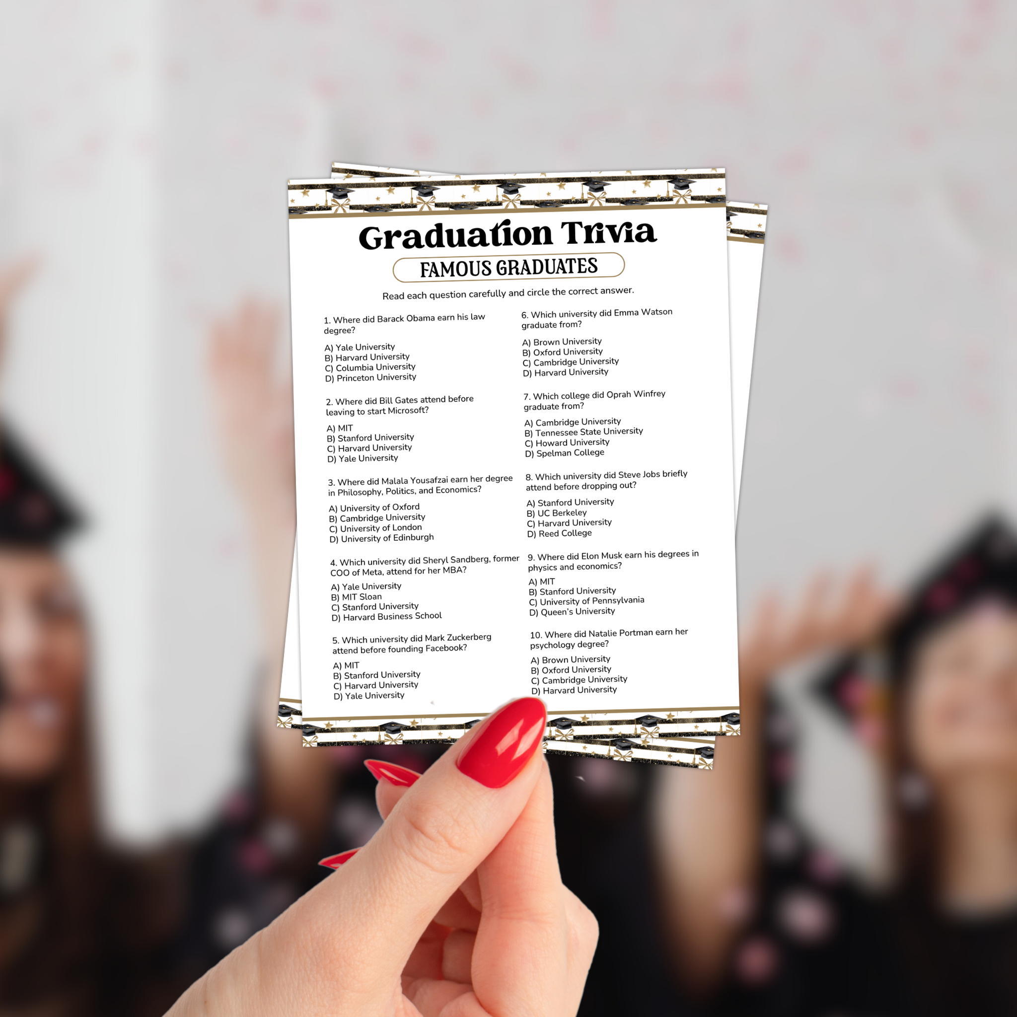 Graduation Trivia Game Bundle