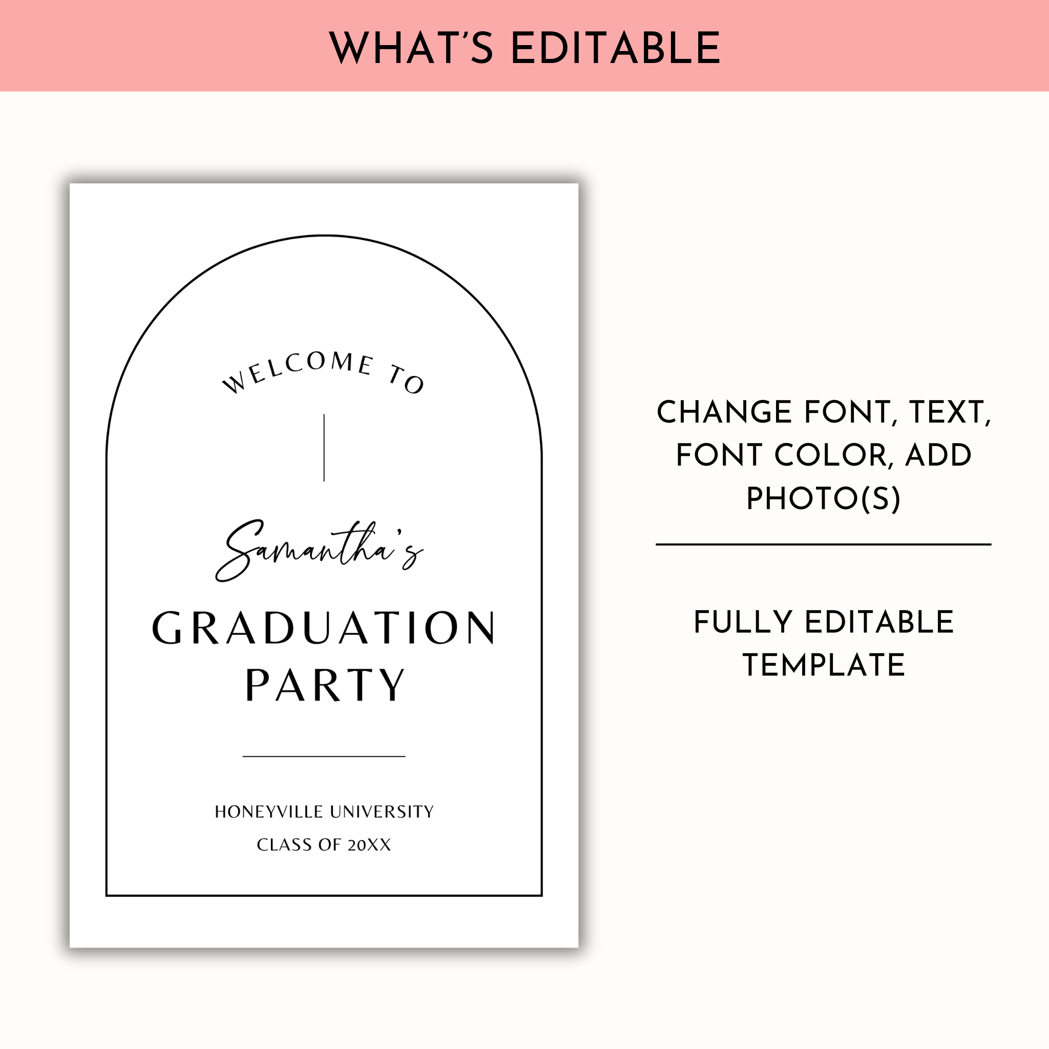 Graduation Party Welcome Sign Template