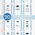 Graduation Party Table Sign - Wavy Blue