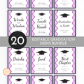 Graduation Party Table Signs - Wavy Purple