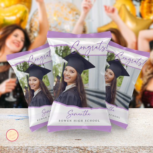 Purple Grad Chip Bag Template - with Photo