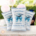 Blue Bow Graduation Chip Bag Template
