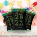 Green and Black Graduation Chip Bag Template