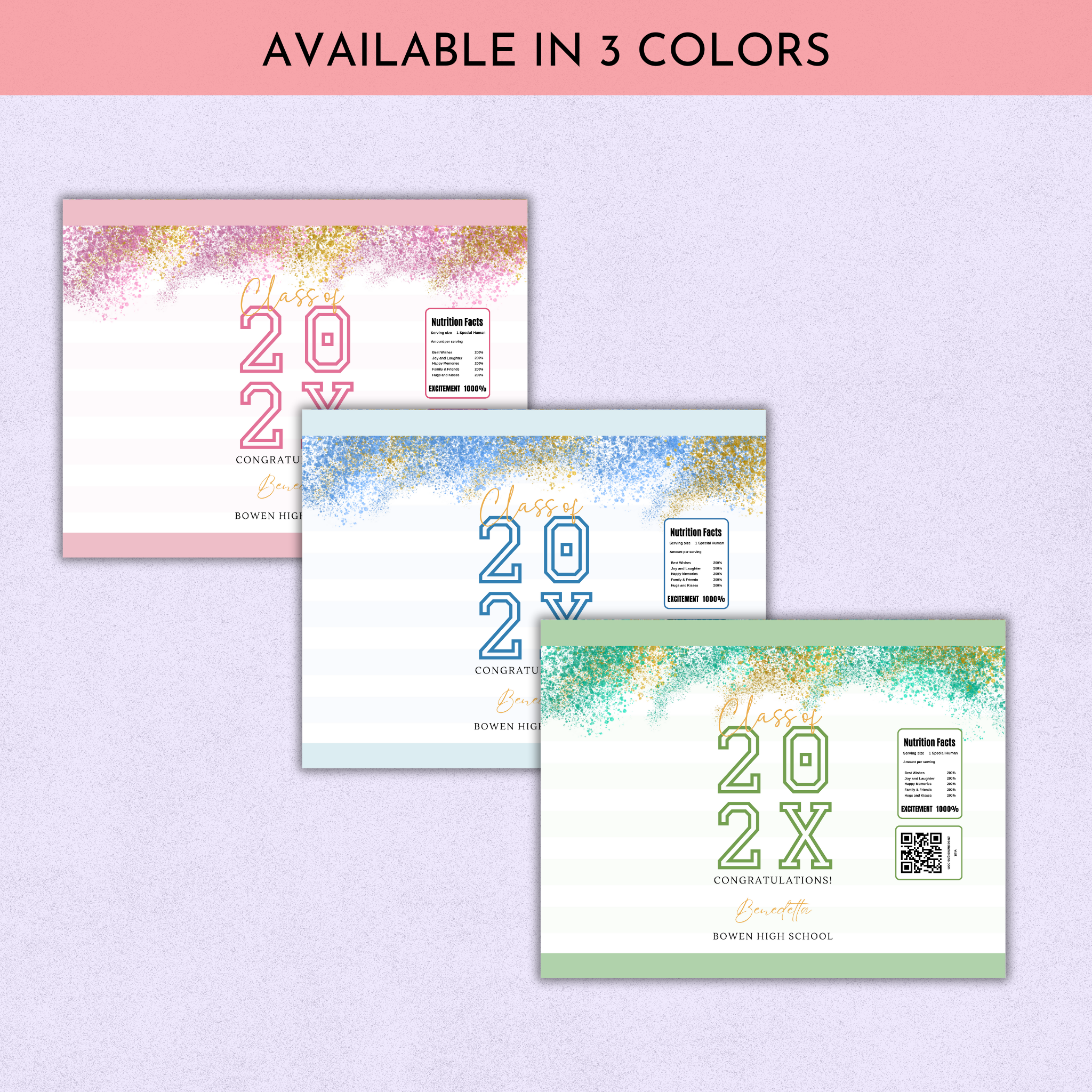 Pink Graduation Chip Bag Template