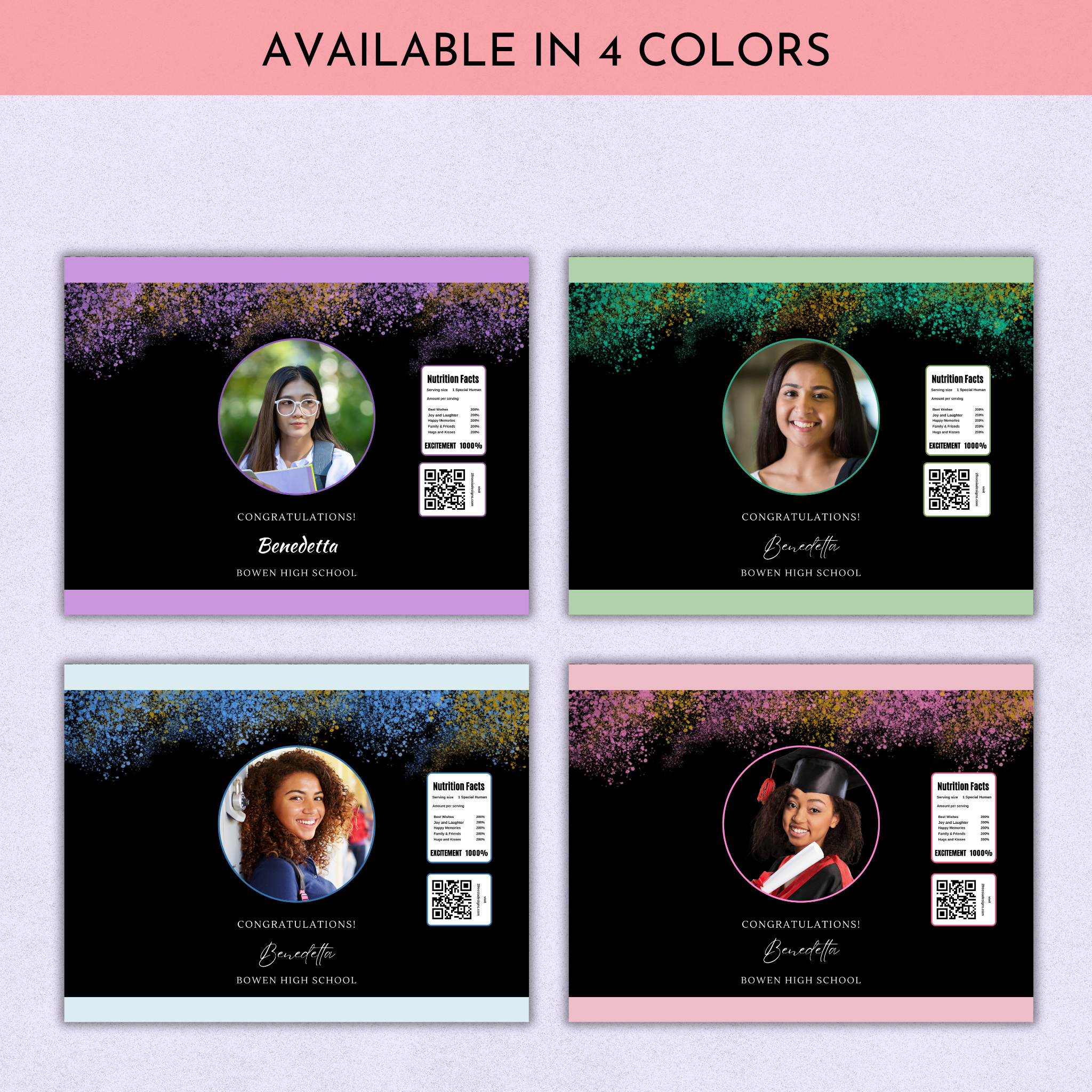 Purple and Black Grad Chip Bag Template