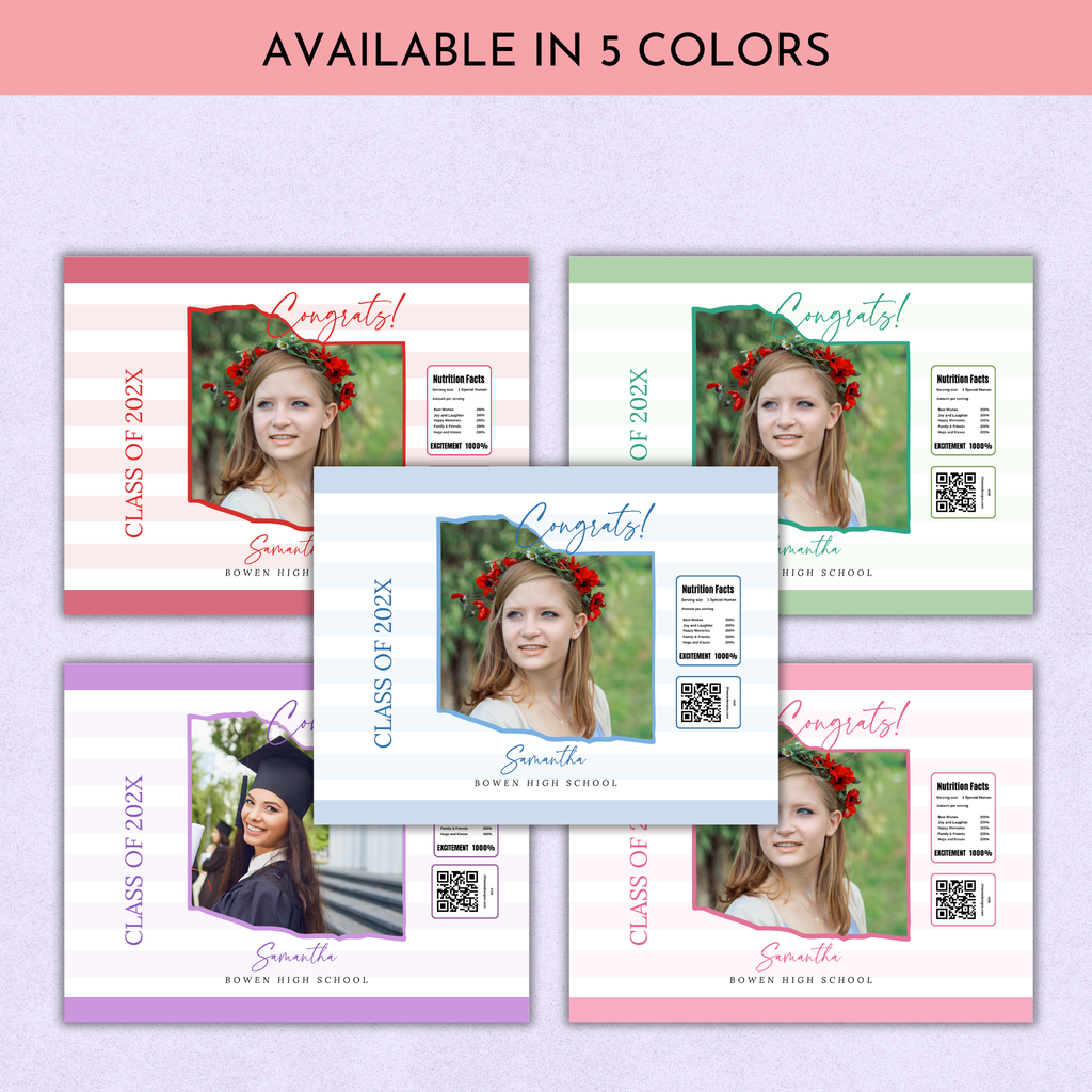 Blue Grad Chip Bag Template - with Photo