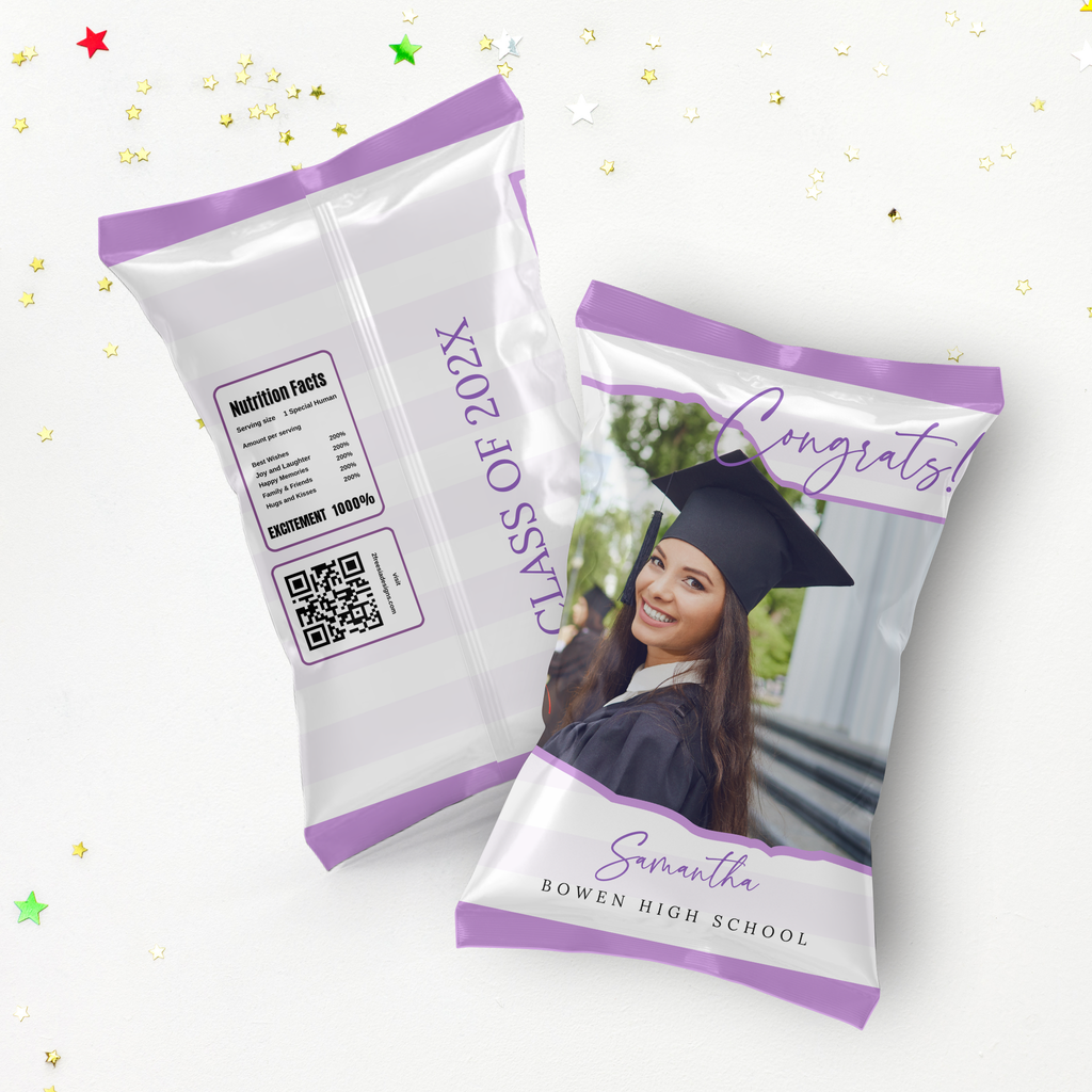 Purple Grad Chip Bag Template - with Photo