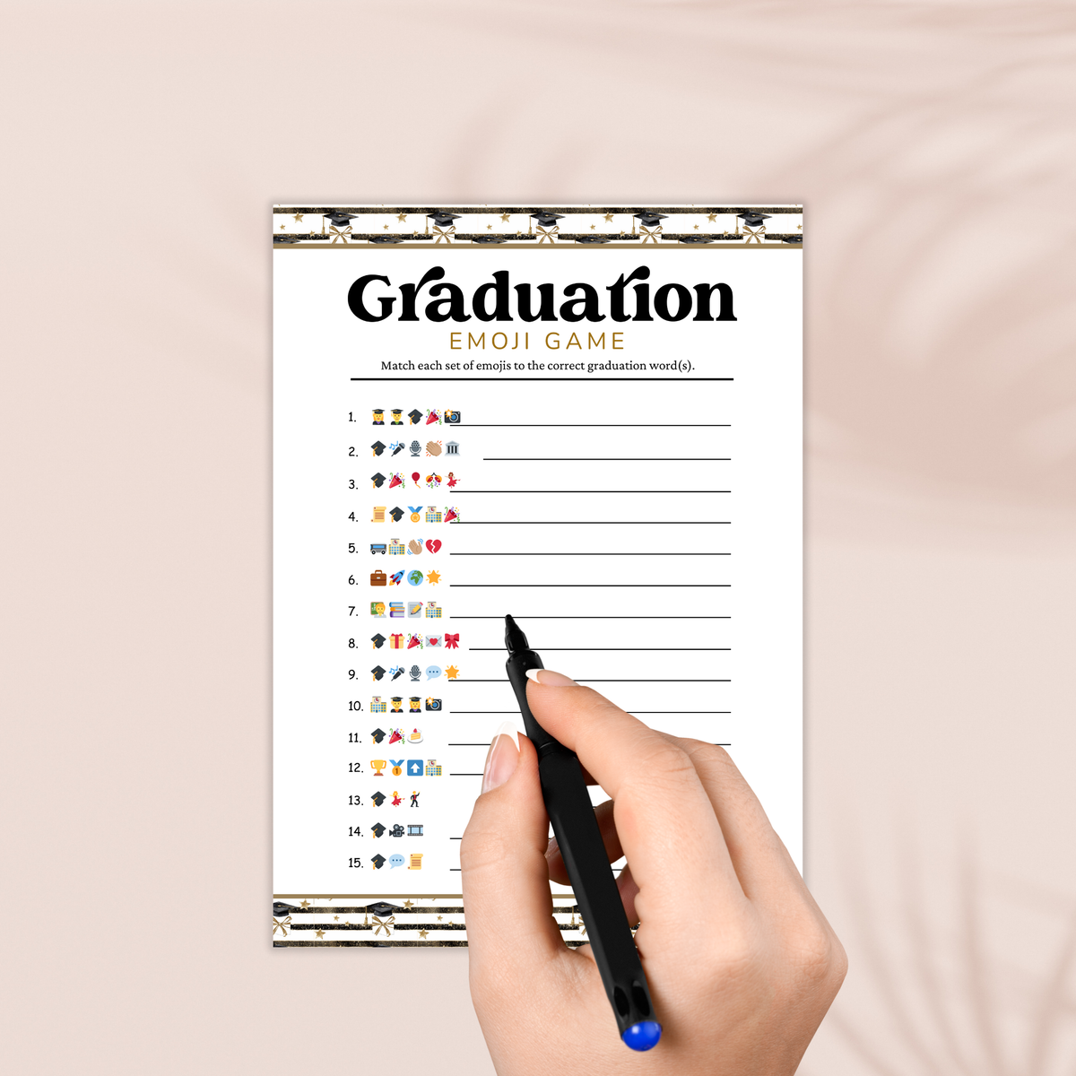 Graduation Emoji Decoding Game Graduation Emoji Game Printable | Instant Download – 2freesiadesigns
