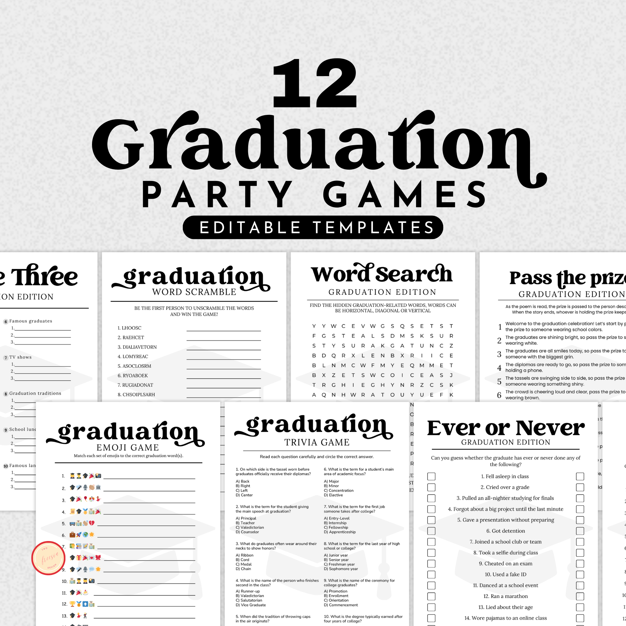 Graduation Game Bundle | Editable