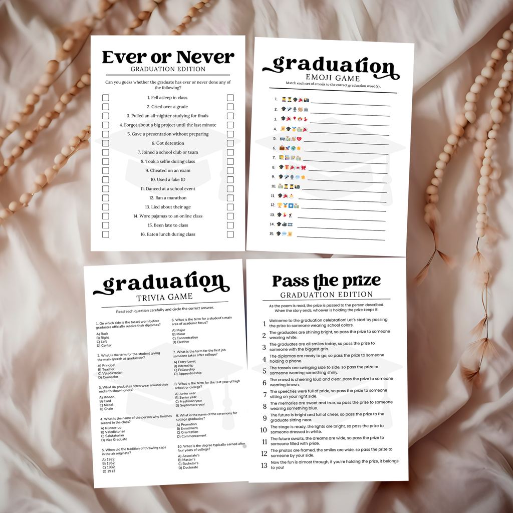 Graduation Game Bundle | Editable