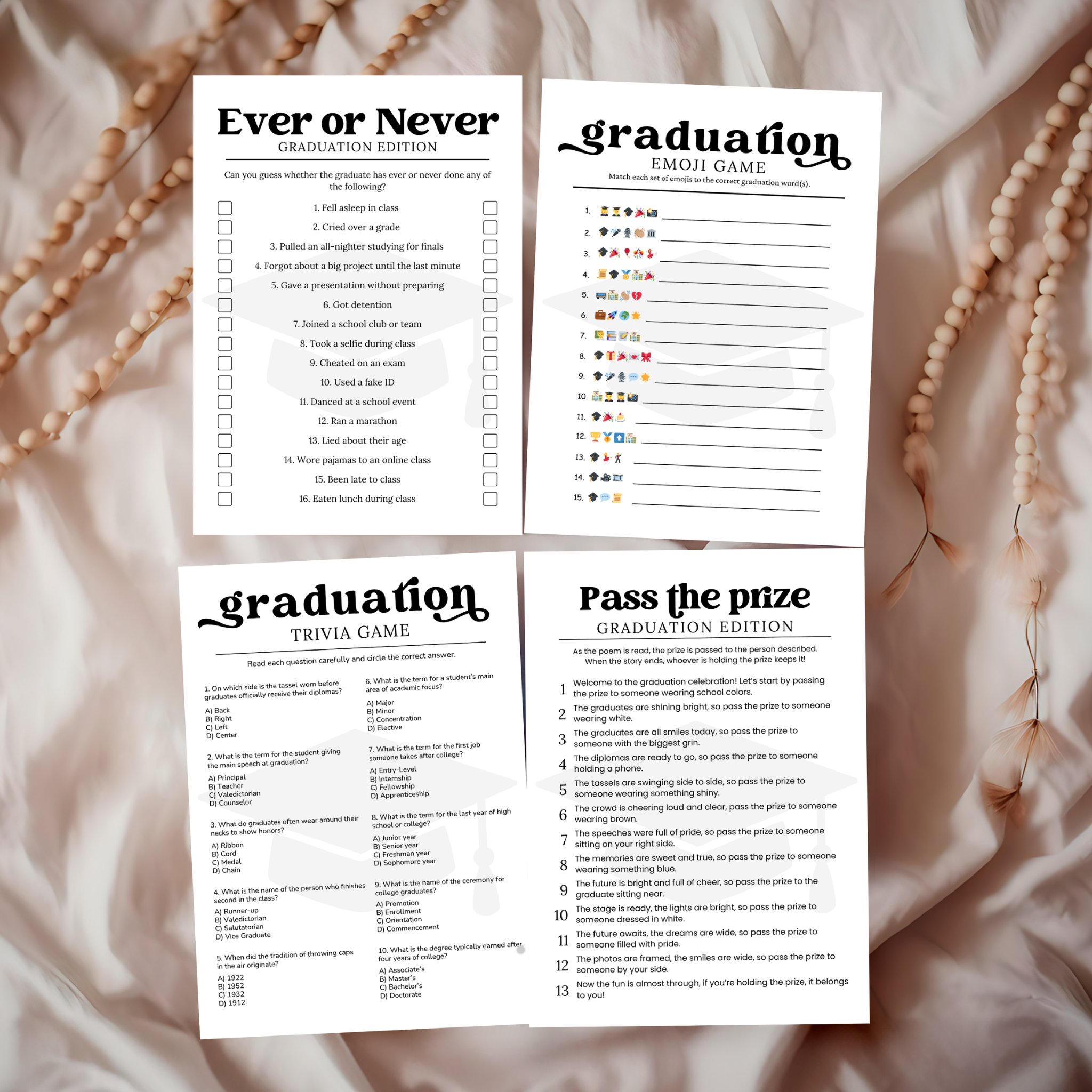 Graduation Game Bundle | Editable