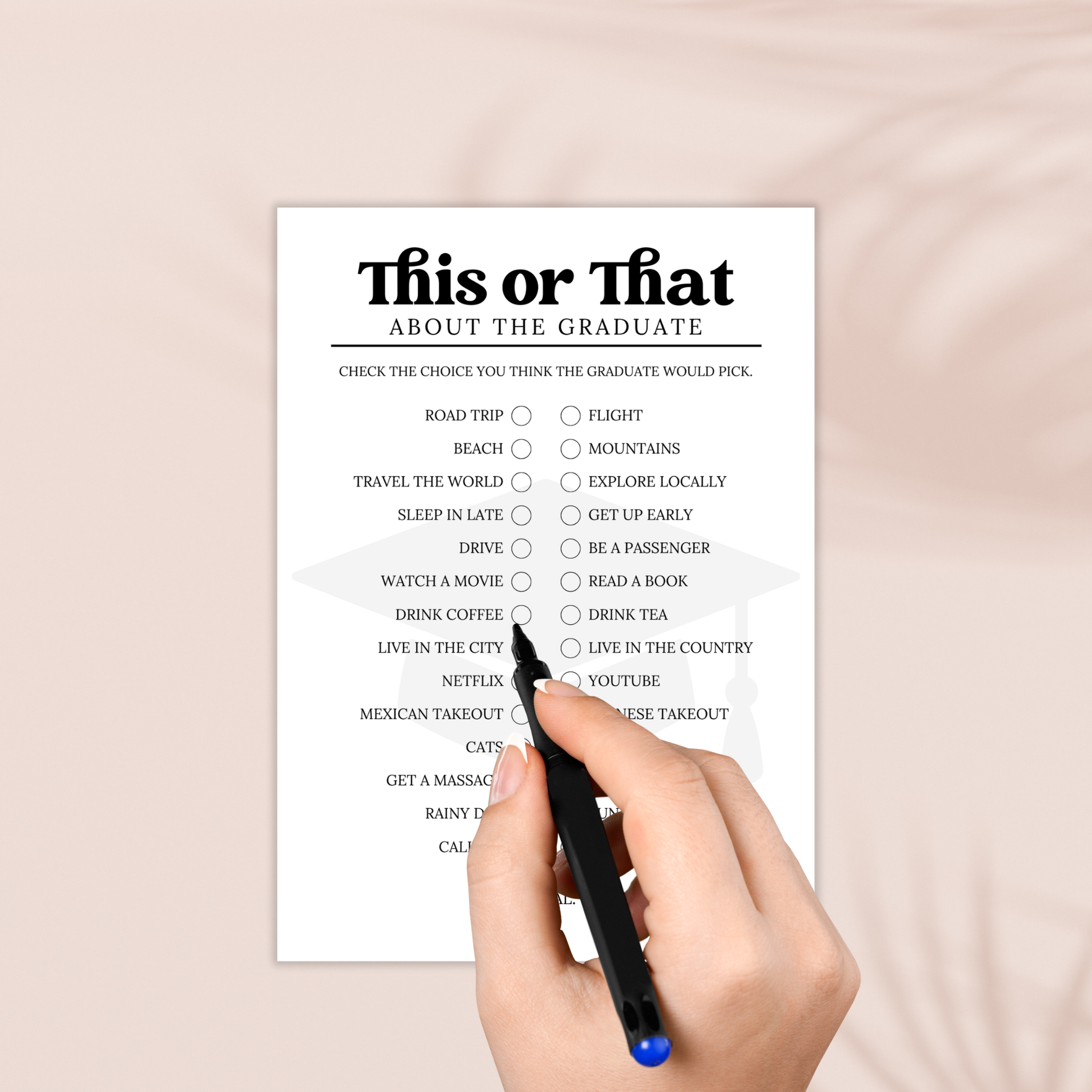 Graduation This or That Game