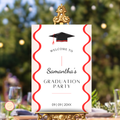 Graduation Party Welcome Sign Template - Wavy Red