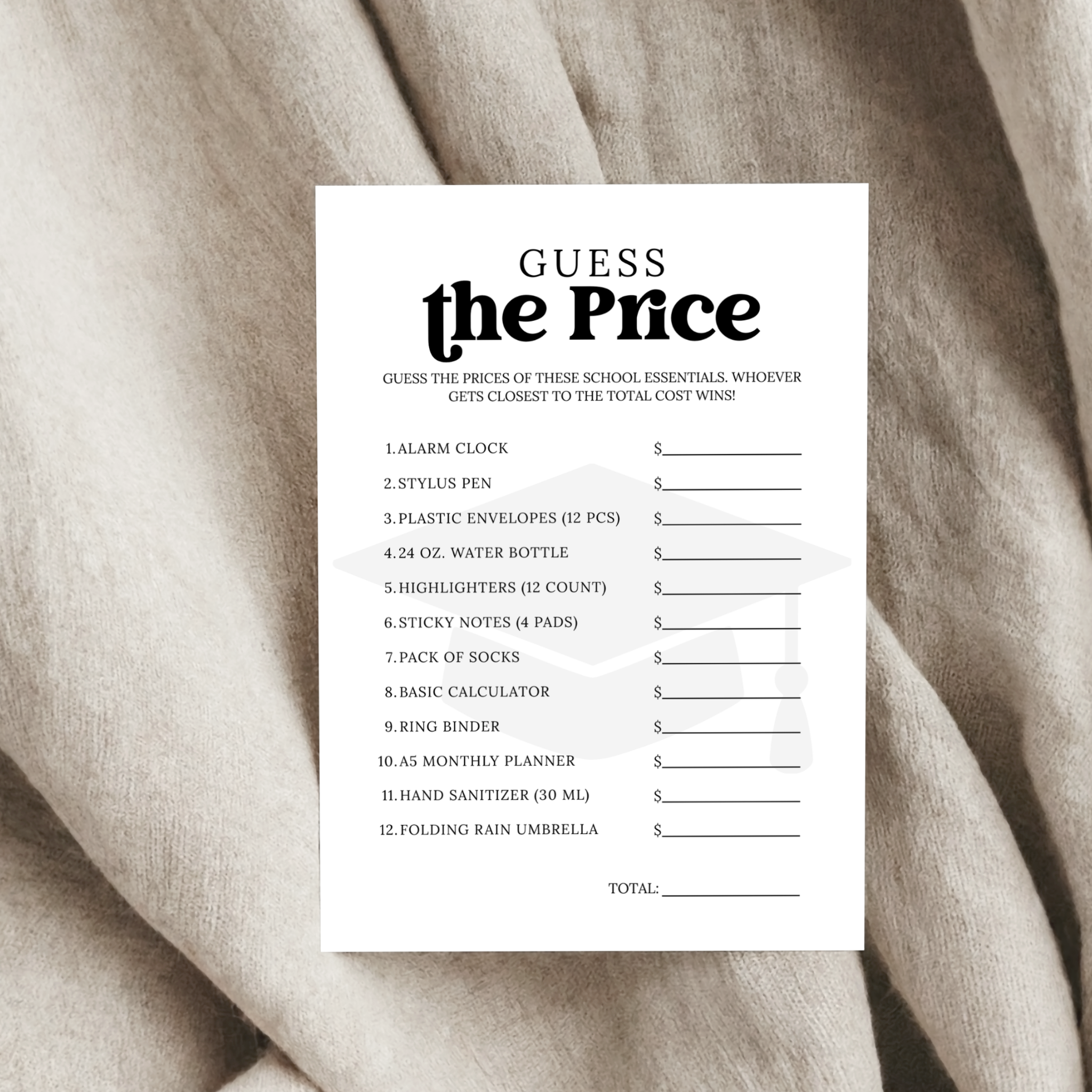 Graduation Guess the Price