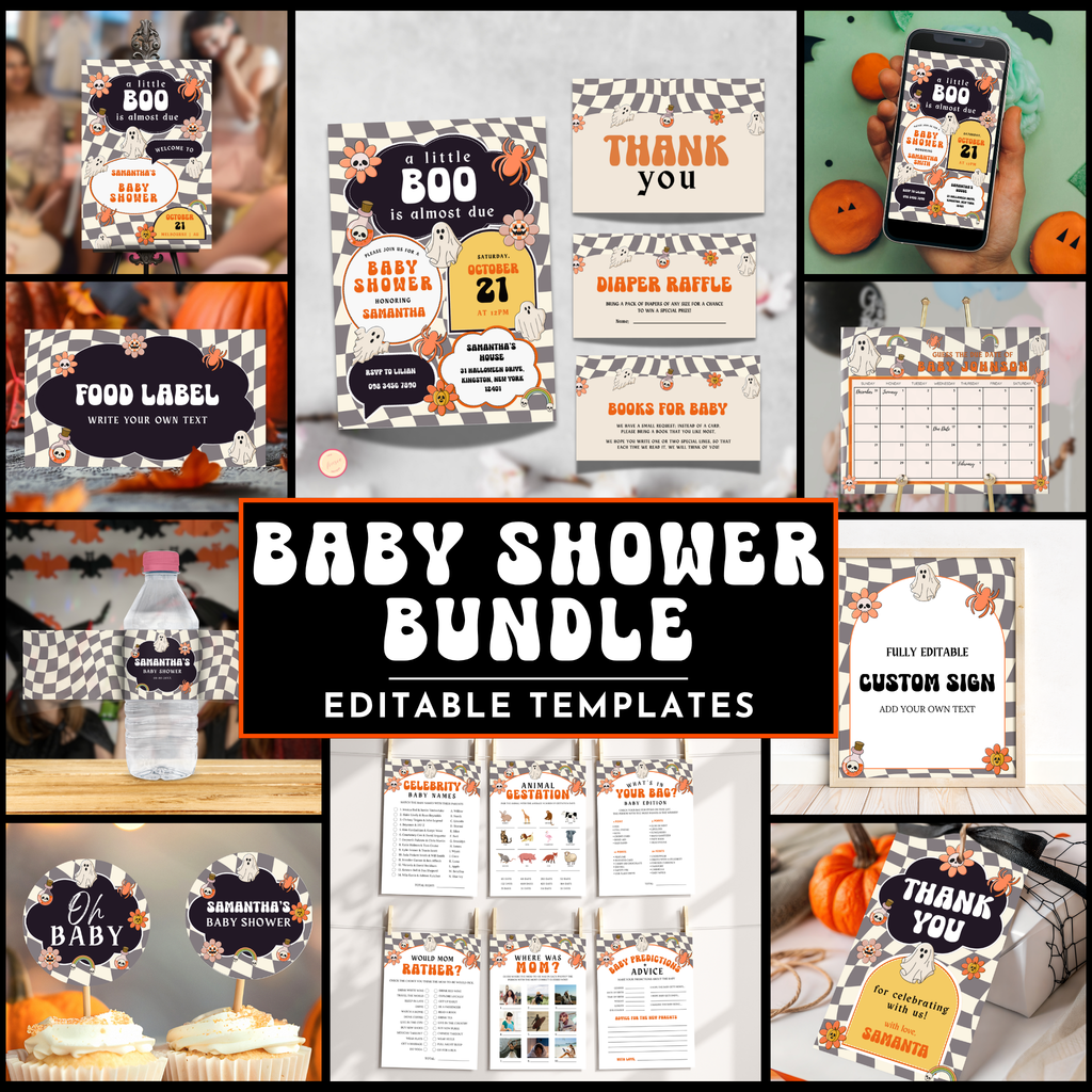Retro Halloween Baby Shower Bundle
