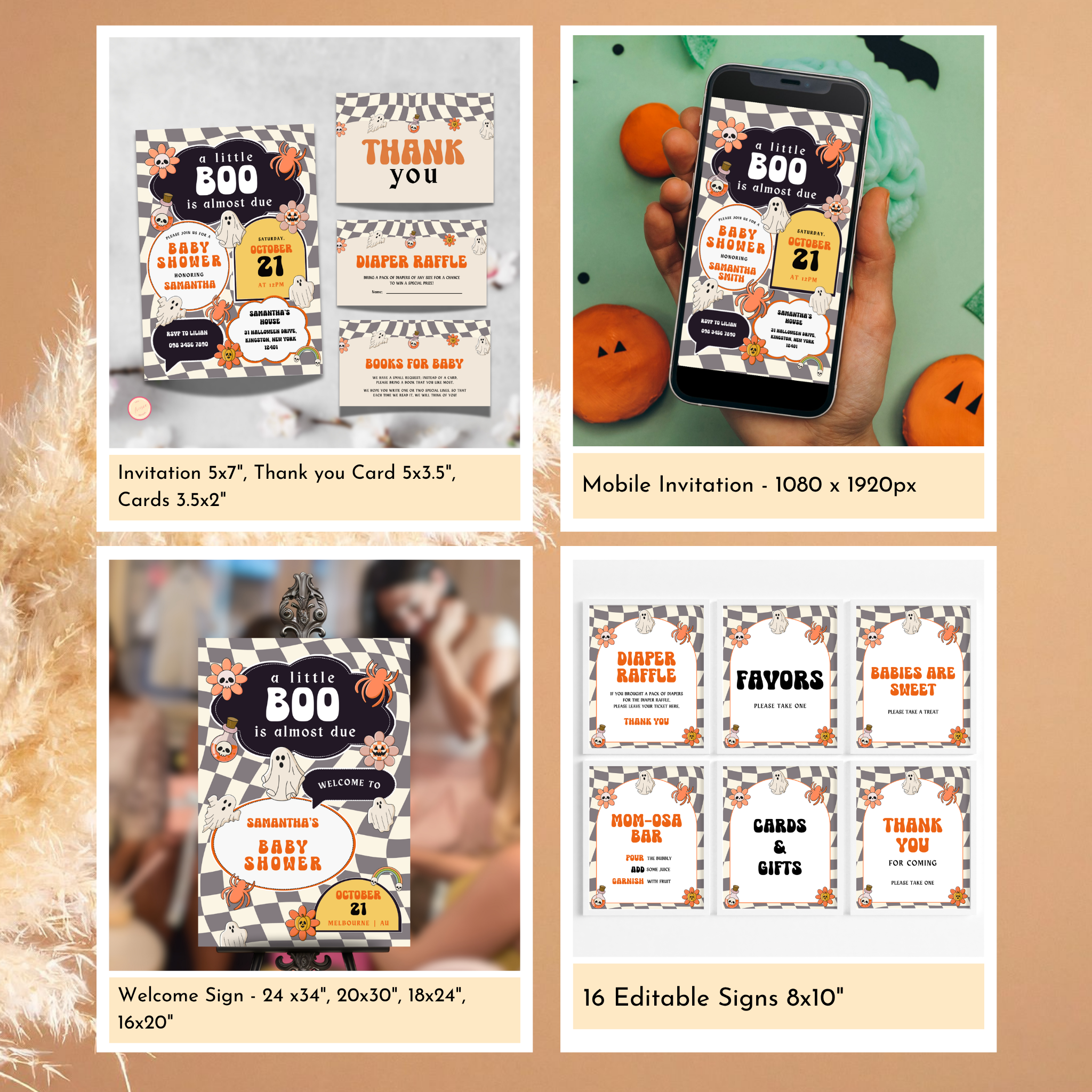 Retro Halloween Baby Shower Bundle