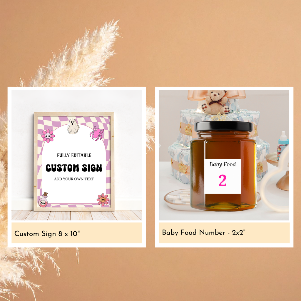 Retro Halloween Baby Shower Bundle | Pink
