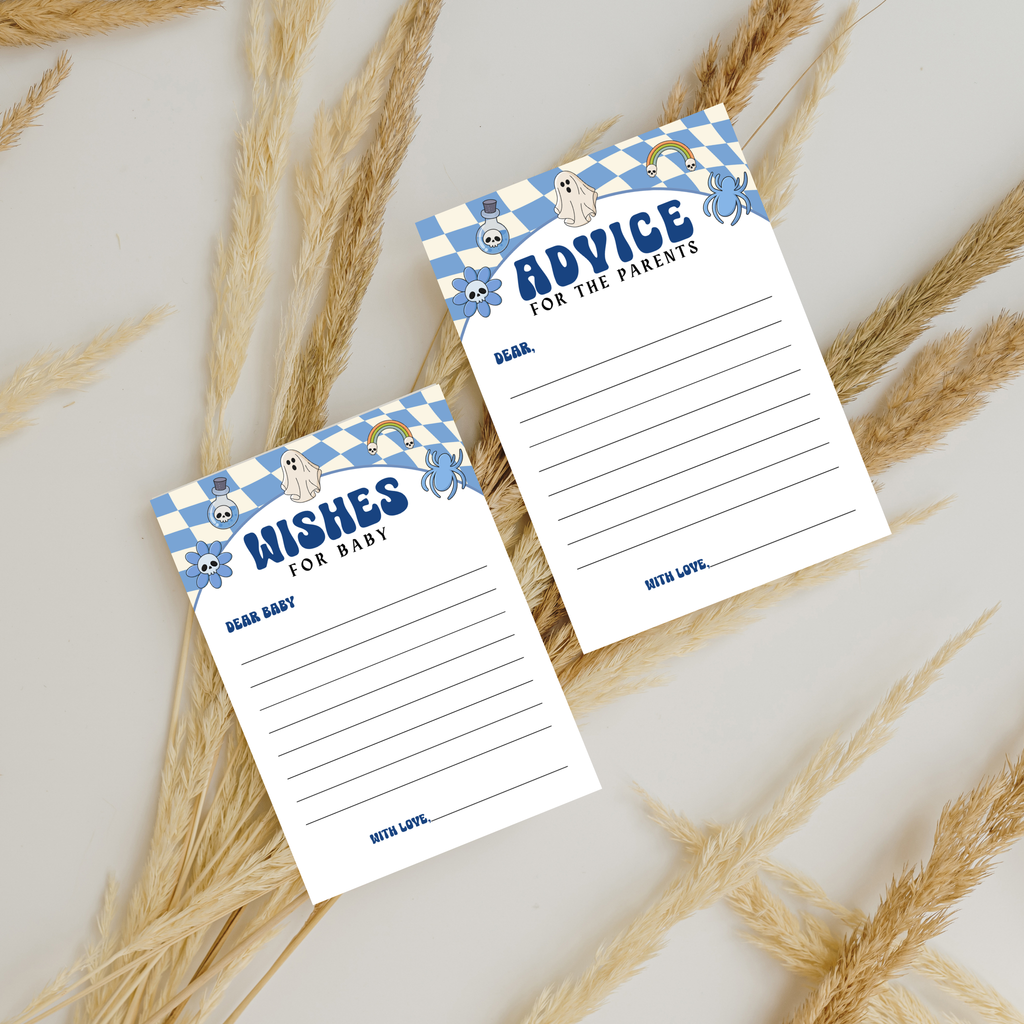Halloween Baby Shower Games and Signage Bundle | Blue