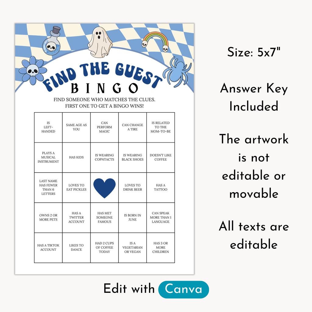 Halloween Baby Shower Games and Signage Bundle | Blue