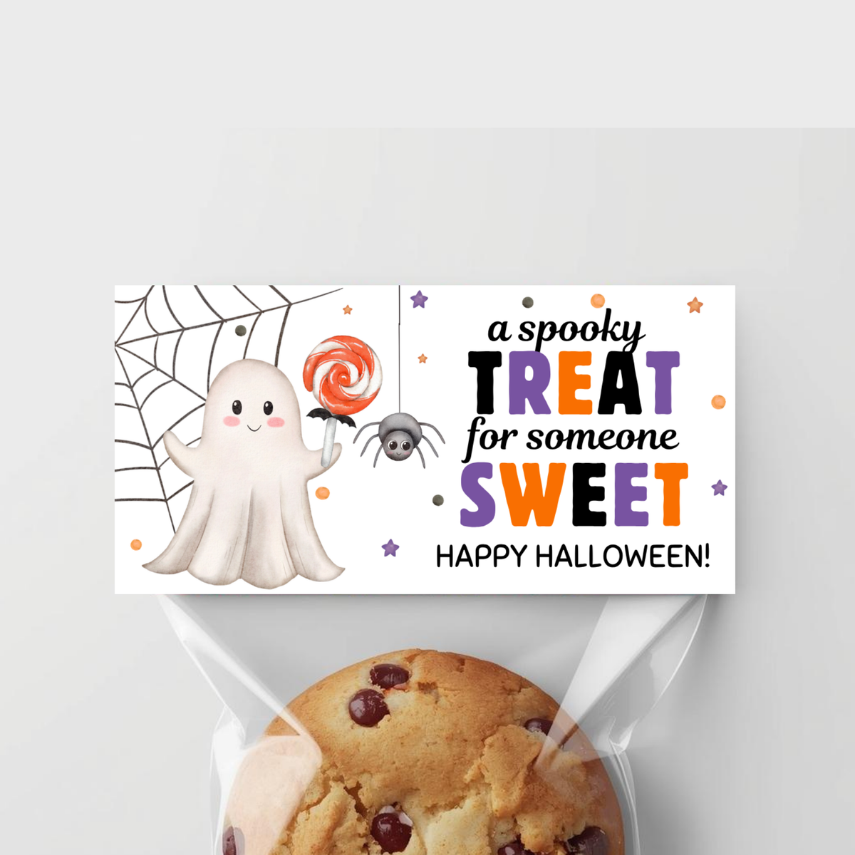 Ghost Treat Bag Topper