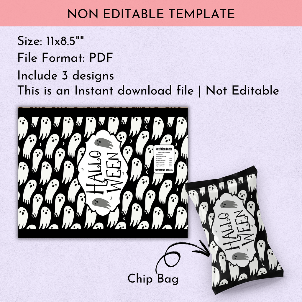 Halloween Chip Bag Printable | Set of 3
