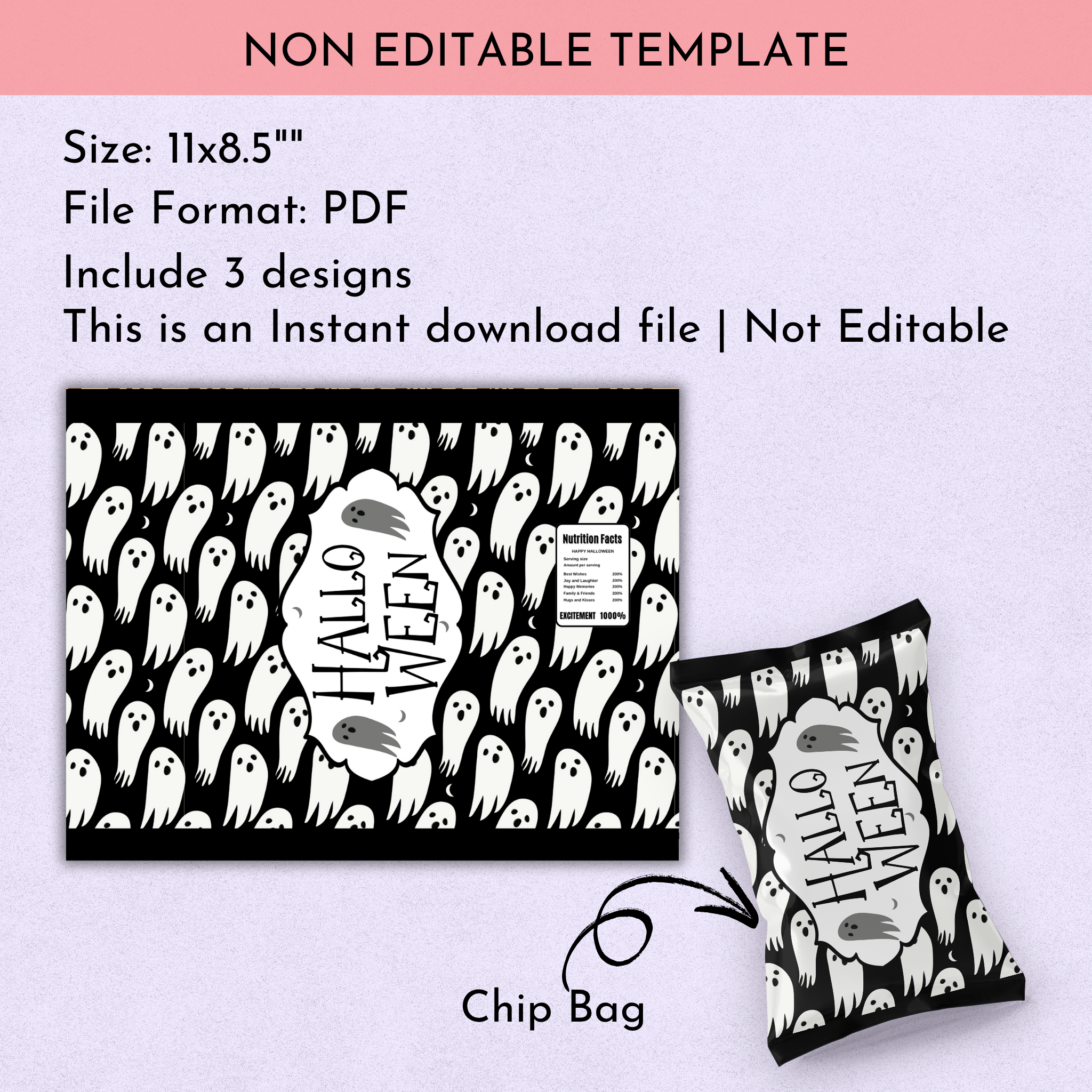 Halloween Chip Bag Printable | Set of 3