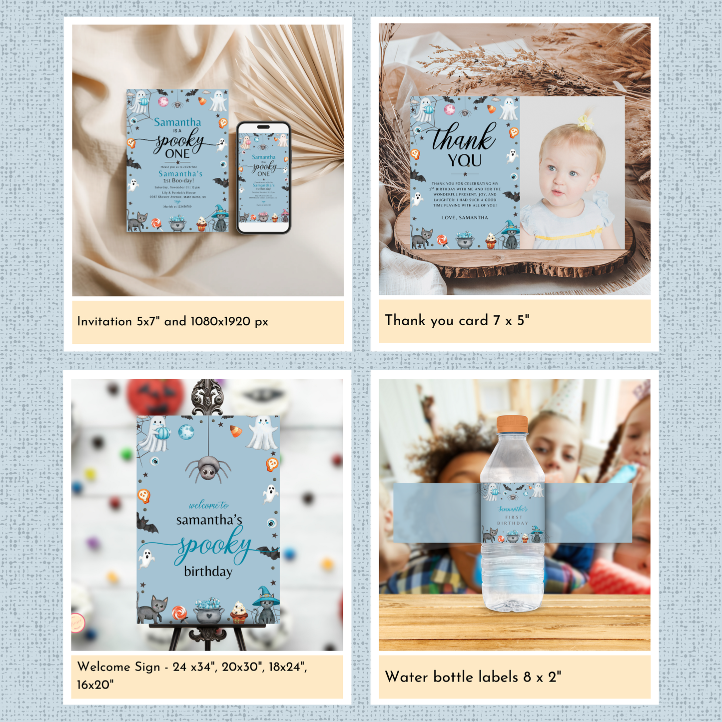 Halloween 1st Birthday Template Bundle #1