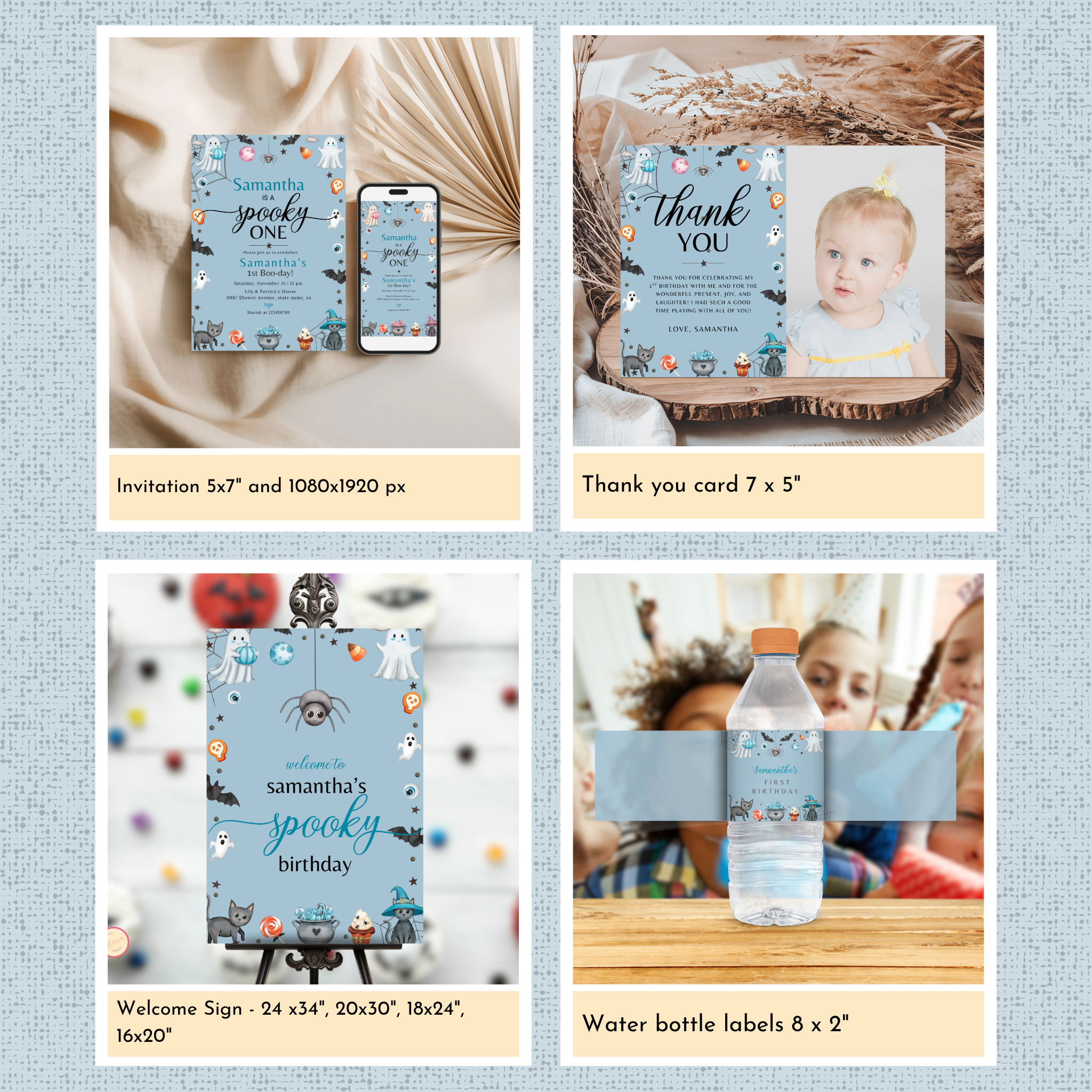 Halloween 1st Birthday Template Bundle #1