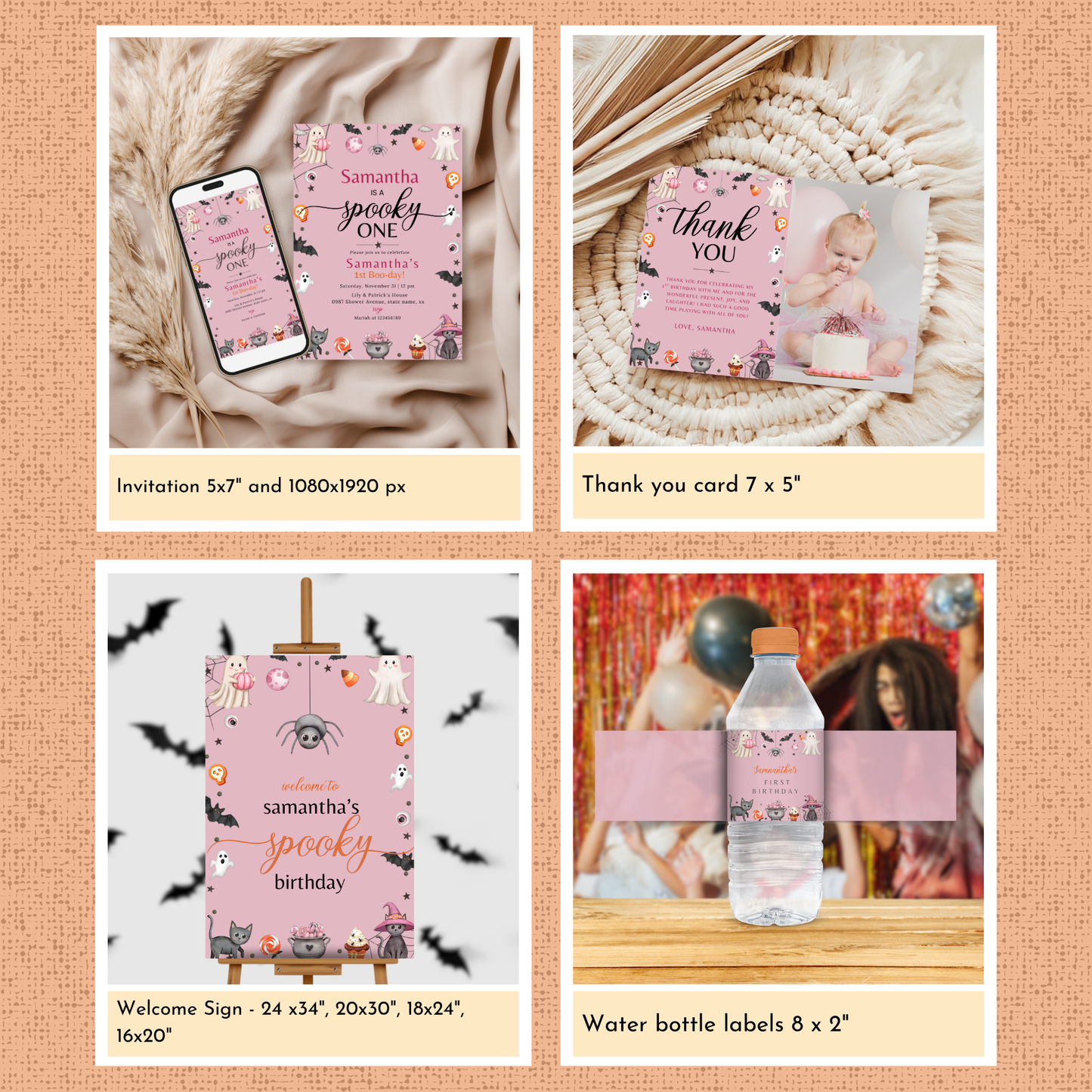 Halloween 1st Birthday Template Bundle #2