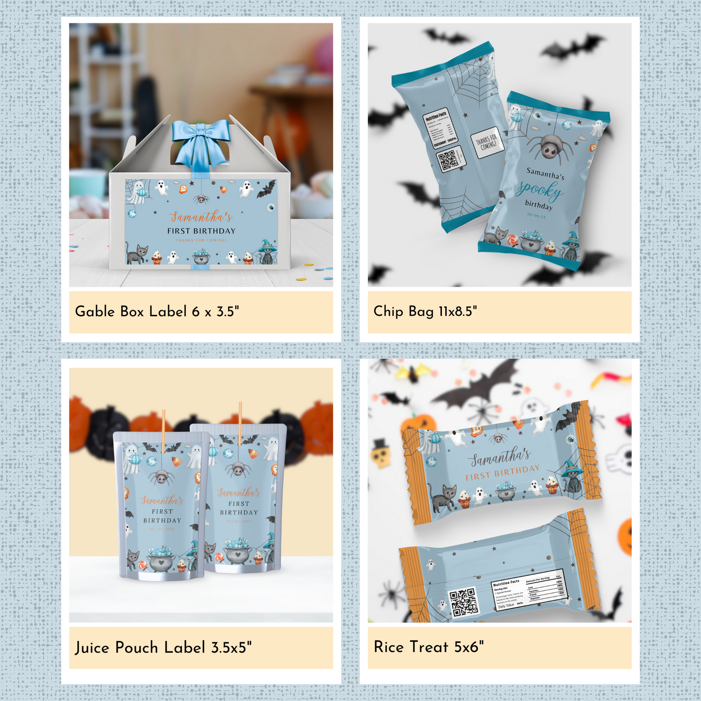 Halloween 1st Birthday Template Bundle #1