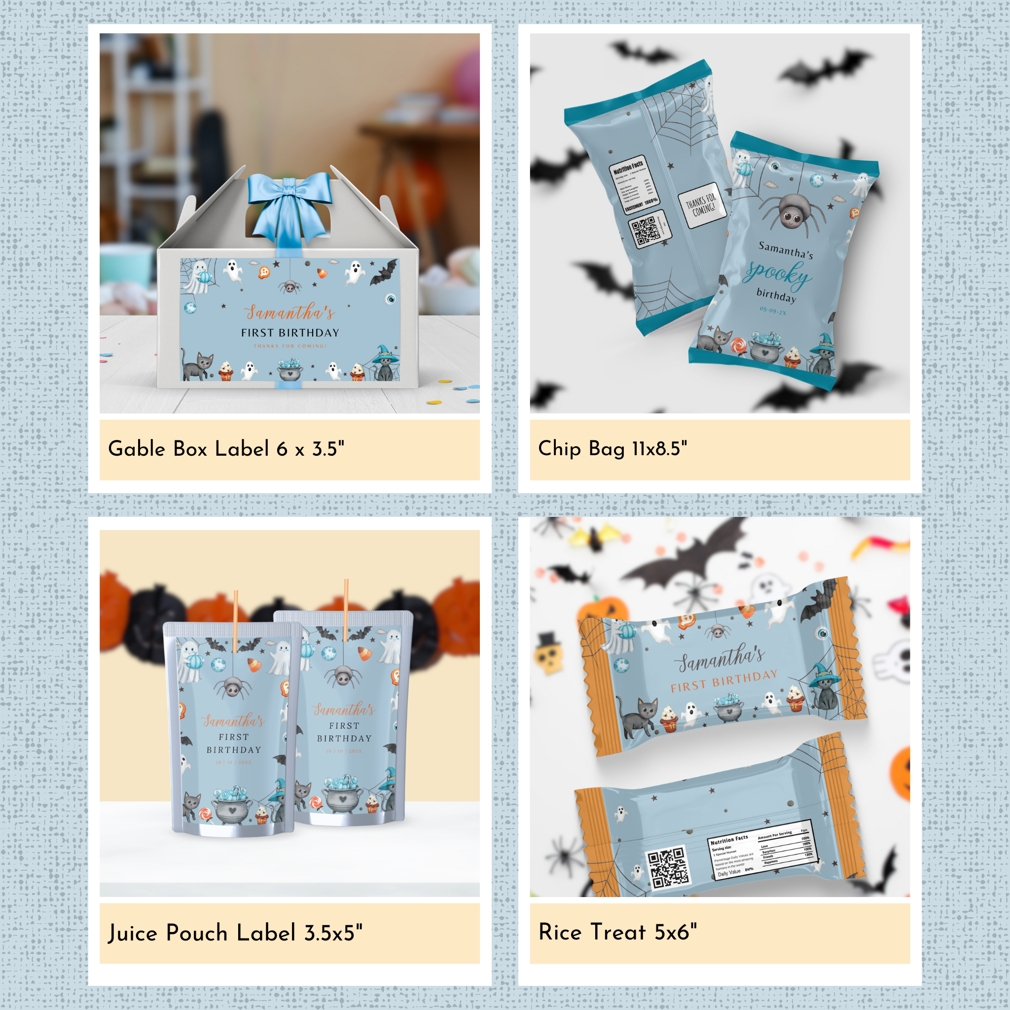 Halloween 1st Birthday Template Bundle #1