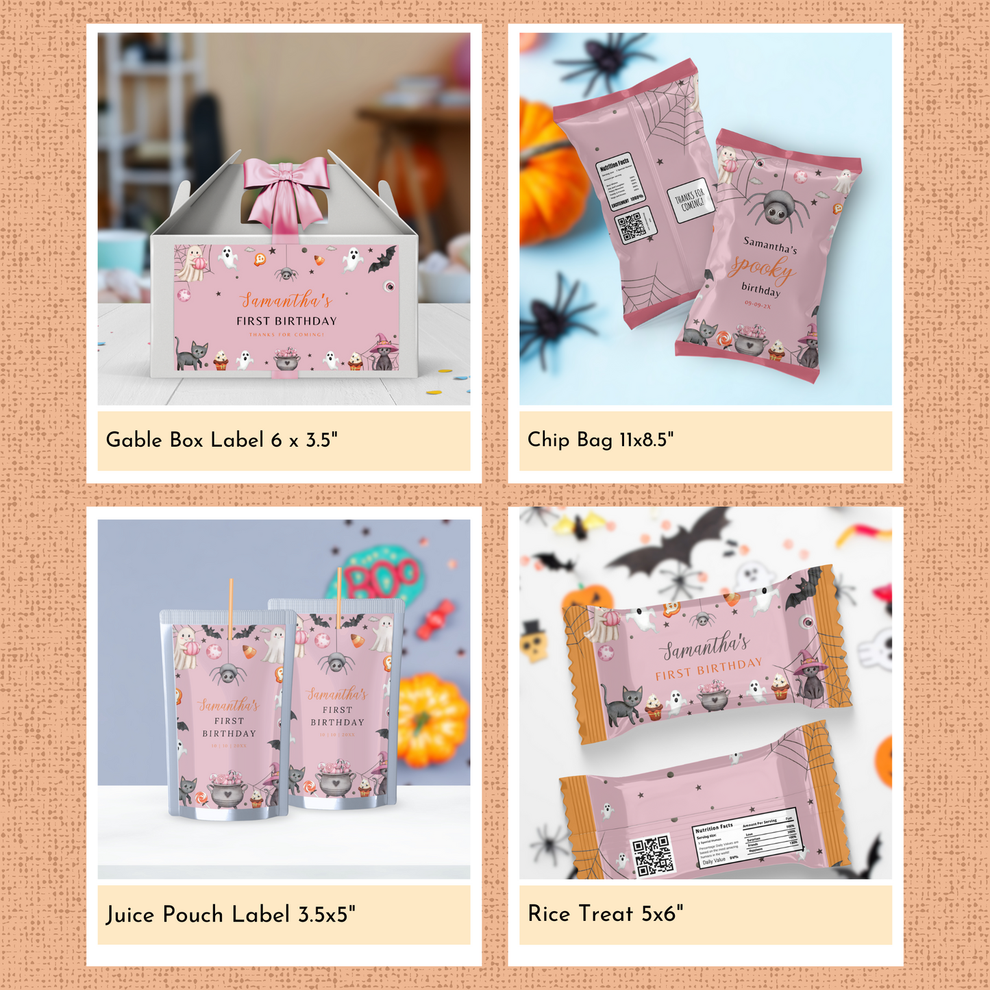 Halloween 1st Birthday Template Bundle #2
