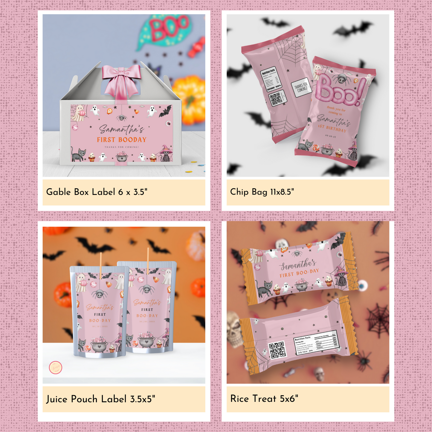 Halloween 1st Birthday Template Bundle - Hey Boo #1