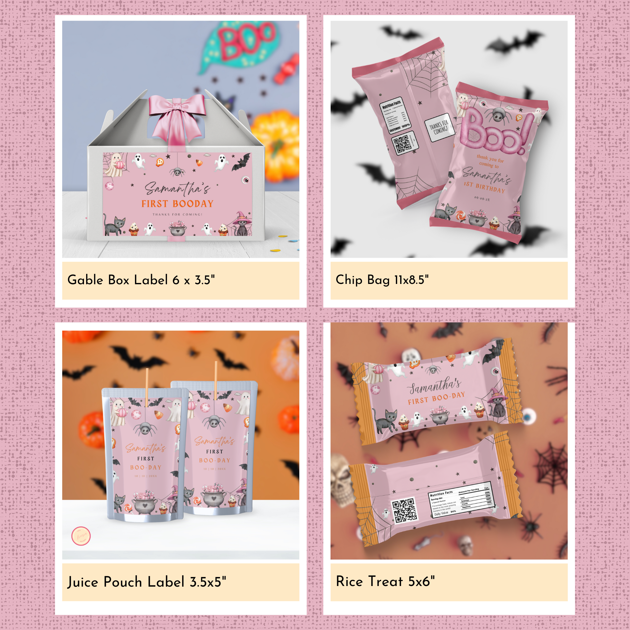 Halloween 1st Birthday Template Bundle - Hey Boo #1