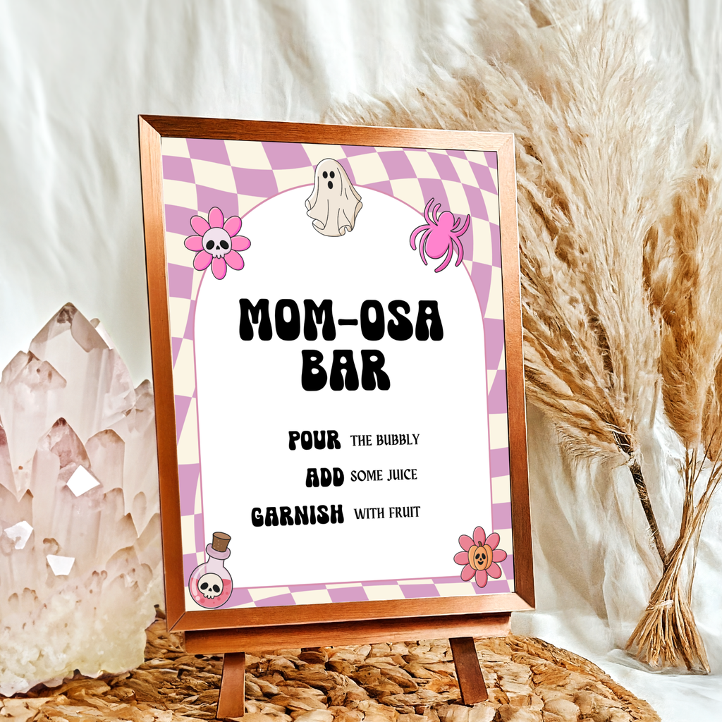 Halloween Baby Shower Table Sign | Pink