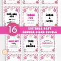 Halloween Baby Shower Table Sign | Pink