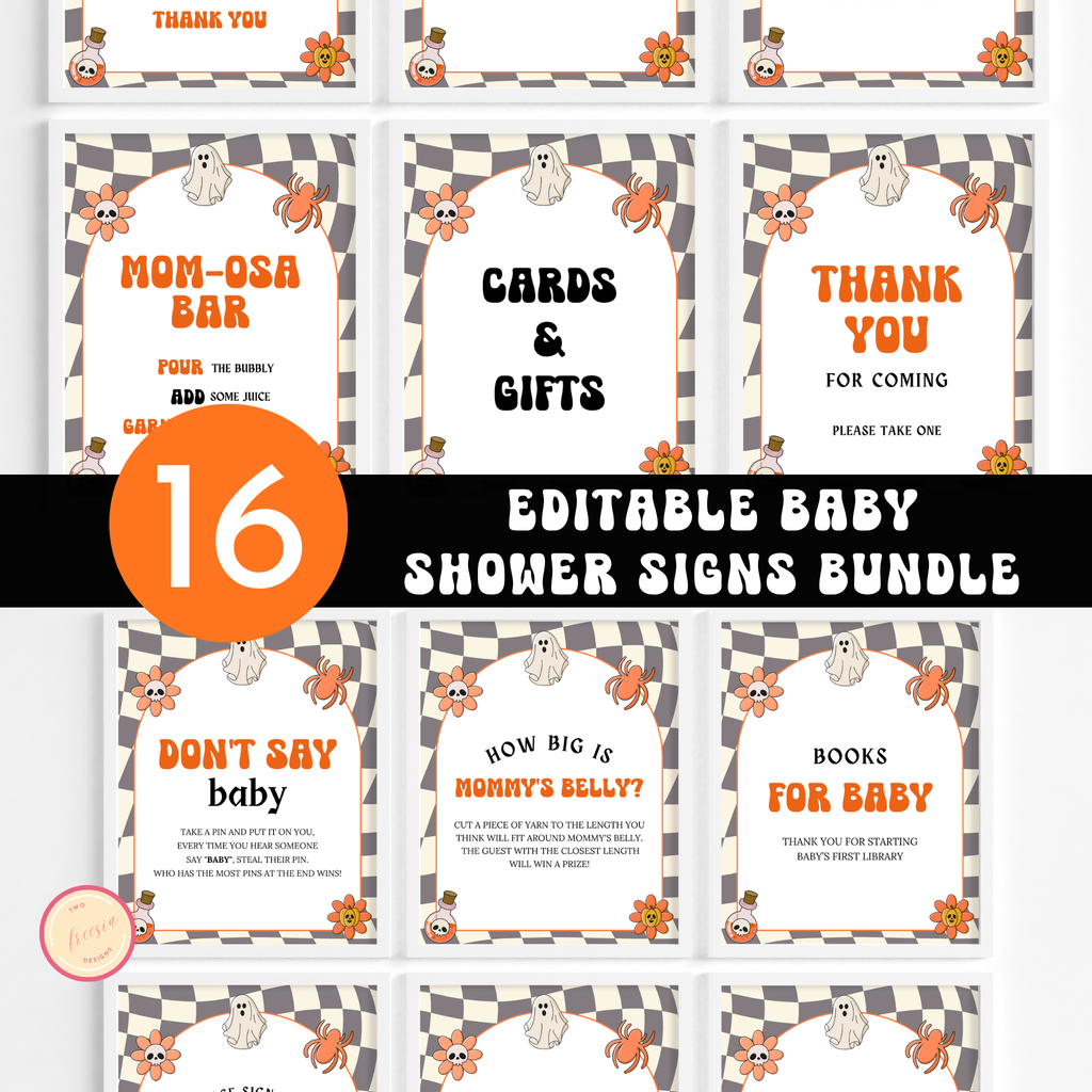 Halloween Baby Shower Table Sign