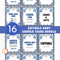 Halloween Baby Shower Table Sign | Blue