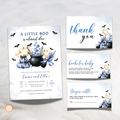 Halloween Baby Shower Invitation Set | Blue