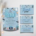 Halloween Boo Baby Shower Invitation Set | Blue