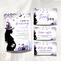 A Baby is Brewing | Halloween Baby Shower Purple Set